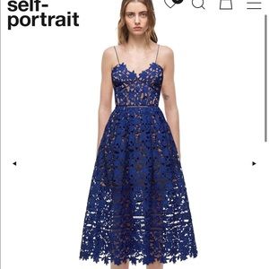 NWT Self Portrait Azaelea Dress Cobalt